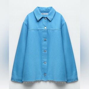 Zara | solid color blue denim jacket | brand NEW